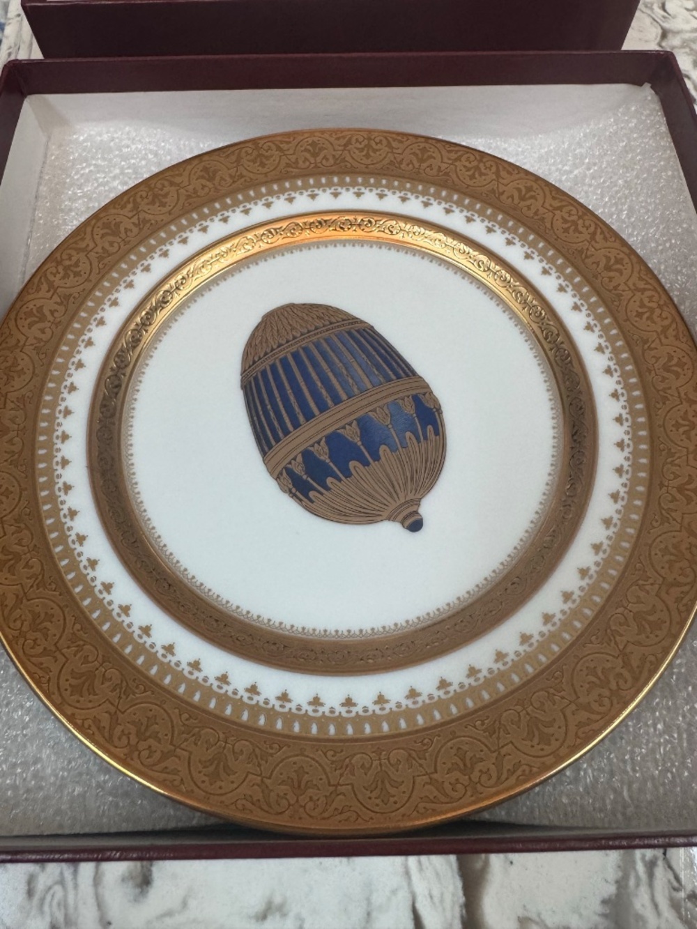 Four Limoges Faberge Imperial Egg Plates